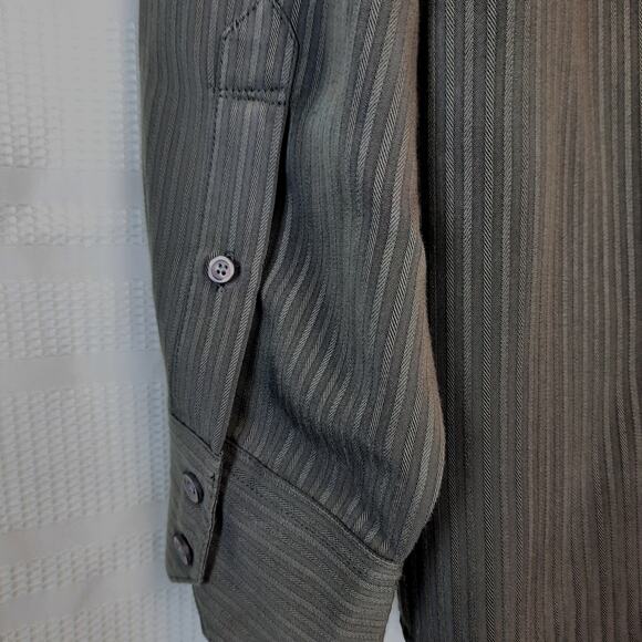 REUNION GREEN MEN'S XL SHIRT COLLAR BUTTON UP LONG SLEEVE DRESS WORK CASUAL‎ - Picture 4 of 7